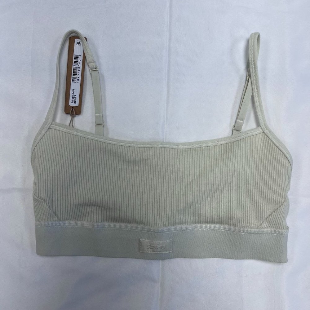 Skims Cotton Ribbed SCOOP BRALETTE Size XS